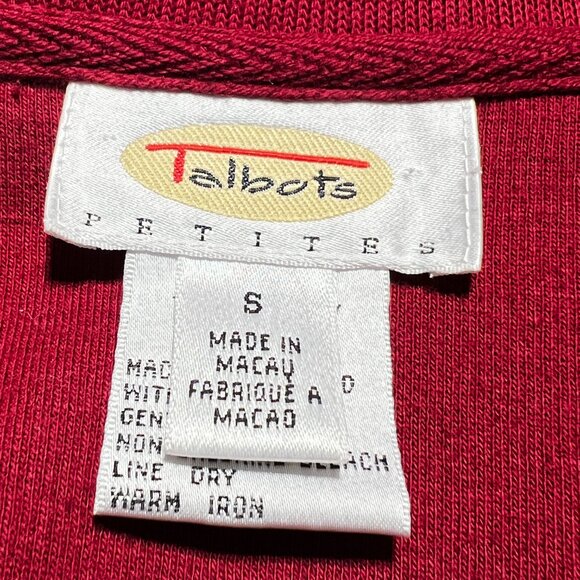 ❤️ Talbots Red Full-Zip Sweater - Size Small 100% cotton  elegant + high-quality - Picture 6 of 10